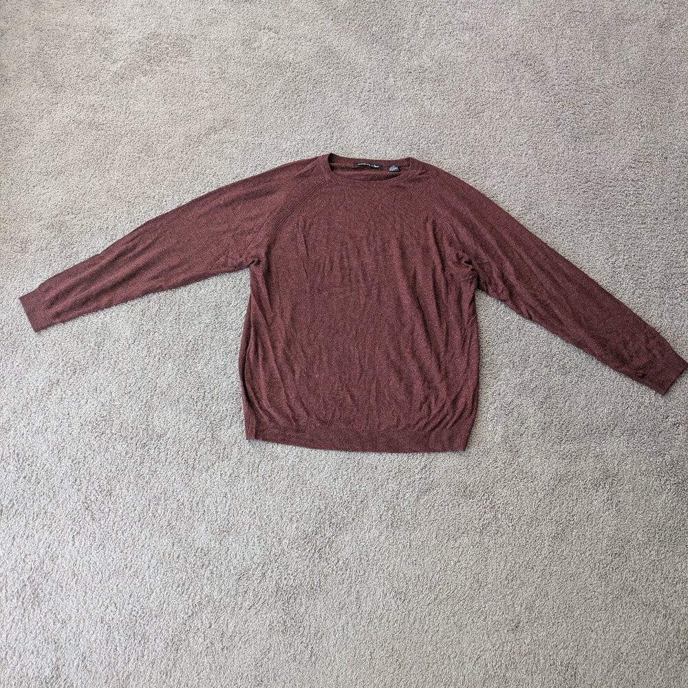 Northern Isles Red Brown Sweater Silk Cashmere Blend XL‎